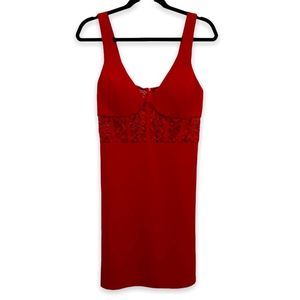 Crystal Doll Sexy Red Dress with Lace Detail